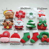 10PCS Christmas Stocking Flat Charms DIY Pendants Decoration