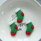 10PCS Christmas Stocking Flat Charms DIY Pendants Decoration