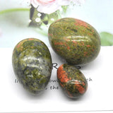 3 Unakite Natural Stones Egg Reiki Healing Stone Home Decoration