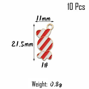 10Pcs Christmas Candy Cane Lollipops Tree Decoration Red Pendants Home Decor