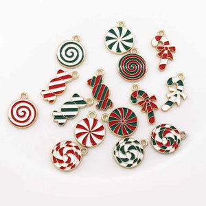 10Pcs Christmas Candy Cane Lollipops Tree Decoration Red Pendants Home Decor