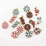 10Pcs Christmas Candy Cane Lollipops Tree Decoration Red Pendants Home Decor
