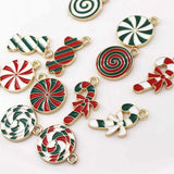 10Pcs Christmas Candy Cane Lollipops Tree Decoration Red Pendants Home Decor