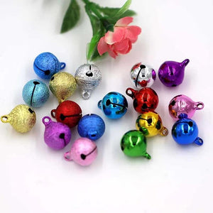 30pcs Multicolor 14mm Copper Jingle Small Bells for Crafts DIY Jewelry
