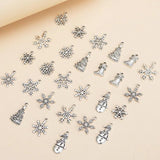 27pcs Christmas Snowflake Charms Pendants for DIY Bracelet