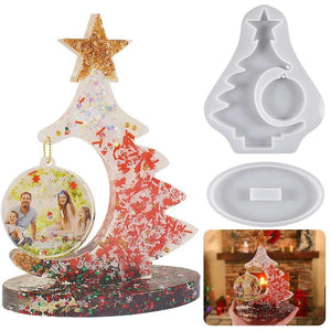 Christmas Tree Photo Frame Silicone Mold for Epoxy Resin DIY Crystal Ornament