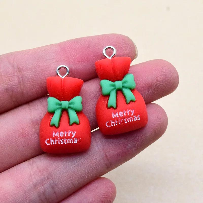 10pcs Christmas Resin Charms for Earrings Keychains DIY Decor