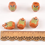5 Owl Charms Jingle Bells Xmas Decor Wind bell Gift 26x17mm