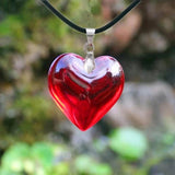 Crystal Glass Heart Necklace Pendant Colorful Jewelry for Christmas Party