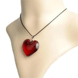 Crystal Glass Heart Necklace Pendant Colorful Jewelry for Christmas Party
