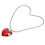 Crystal Glass Heart Necklace Pendant Colorful Jewelry for Christmas Party