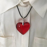 Crystal Glass Heart Necklace Pendant Colorful Jewelry for Christmas Party