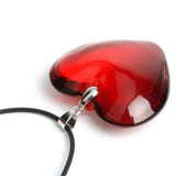 Crystal Glass Heart Necklace Pendant Colorful Jewelry for Christmas Party