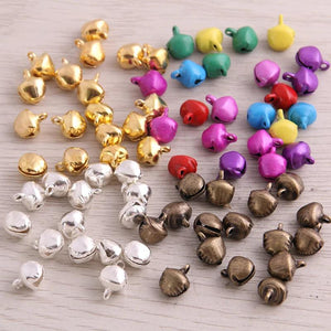 300 Pcs/Lot 6*8mm Christmas Bells Mix Colors Loose Beads Small Jingle Bells