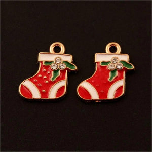 25Pcs Mini Christmas Socks Charms Ornament Pendant Handcraft Jewelry Finding