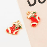 25Pcs Mini Christmas Socks Charms Ornament Pendant Handcraft Jewelry Finding