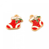 25Pcs Mini Christmas Socks Charms Ornament Pendant Handcraft Jewelry Finding