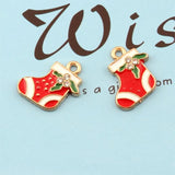 25Pcs Mini Christmas Socks Charms Ornament Pendant Handcraft Jewelry Finding