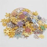 Alloy Enamel Christmas Snowflake Charms Xmas Decor Necklace Pendant Bracelet