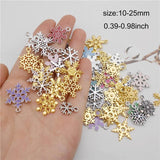 Alloy Enamel Christmas Snowflake Charms Xmas Decor Necklace Pendant Bracelet