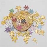 Alloy Enamel Christmas Snowflake Charms Xmas Decor Necklace Pendant Bracelet