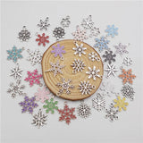 Alloy Enamel Christmas Snowflake Charms Xmas Decor Necklace Pendant Bracelet