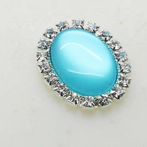 10Pcs 25x20mm Rhinestone Flat Oval DIY Jewelry Wedding Christmas Decor