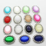 10Pcs 25x20mm Rhinestone Flat Oval DIY Jewelry Wedding Christmas Decor