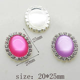 10Pcs 25x20mm Rhinestone Flat Oval DIY Jewelry Wedding Christmas Decor