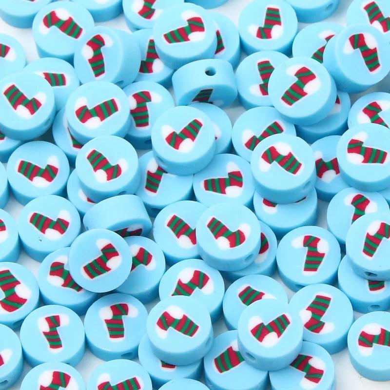 Christmas Clay Spacer Beads Santa Snowman For Jewelry Making DIY Decoration