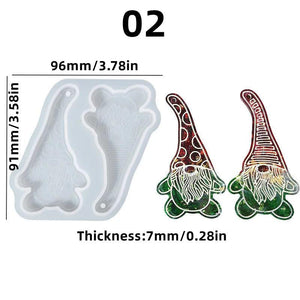 Santa Claus Pendant Resin Mold Christmas Charms Silicone Mold DIY Craft Xmas