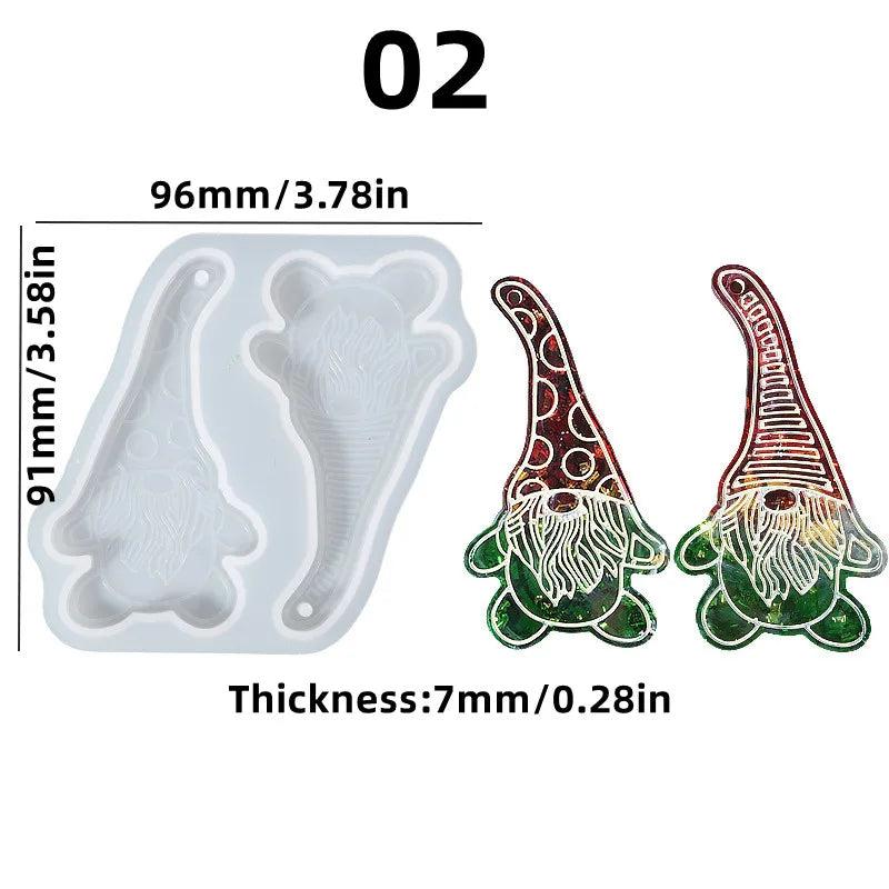 Santa Claus Pendant Resin Mold Christmas Charms Silicone Mold DIY Craft Xmas
