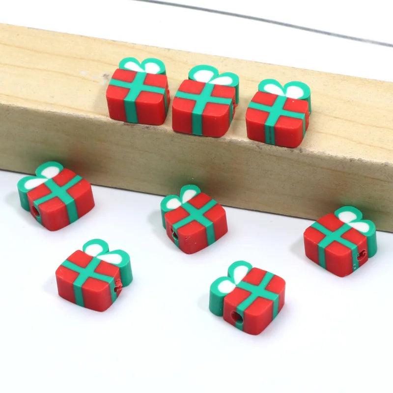 Snowman Pattern Clay Spacer Beads for Jewelry Making DIY