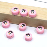 Snowman Pattern Clay Spacer Beads for Jewelry Making DIY