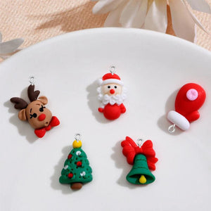 10PCS Christmas Cartoon Charms DIY Jewelry Pendants
