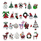 15pcs Green Enamel Xmas Charms for Earrings, Jewelry & Key Chain Pendant