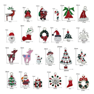 15pcs Green Enamel Xmas Charms for Earrings, Jewelry & Key Chain Pendant