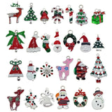 15pcs Green Enamel Xmas Charms for Earrings, Jewelry & Key Chain Pendant