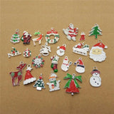15pcs Green Enamel Xmas Charms for Earrings, Jewelry & Key Chain Pendant