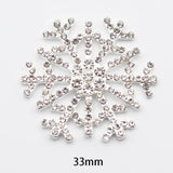 10pcs 33mm Snowflake Alloy Rhinestone DIY Christmas Holiday Making Accessories