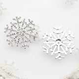 10pcs 33mm Snowflake Alloy Rhinestone DIY Christmas Holiday Making Accessories