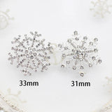 10pcs 33mm Snowflake Alloy Rhinestone DIY Christmas Holiday Making Accessories