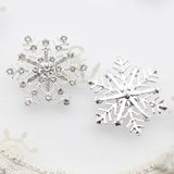 10pcs 33mm Snowflake Alloy Rhinestone DIY Christmas Holiday Making Accessories