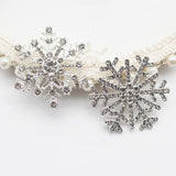 10pcs 33mm Snowflake Alloy Rhinestone DIY Christmas Holiday Making Accessories
