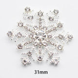 10pcs 33mm Snowflake Alloy Rhinestone DIY Christmas Holiday Making Accessories