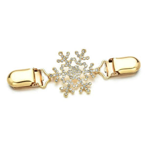 Christmas Shoes Shape Alloy Brooch Rhinestone Decorative Sweater Clip