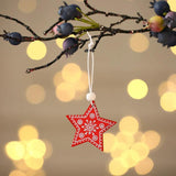 12Pcs Christmas Snowflakes Wooden Pendants Xmas Tree Ornaments Home Decor