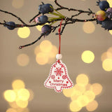 12Pcs Christmas Snowflakes Wooden Pendants Xmas Tree Ornaments Home Decor