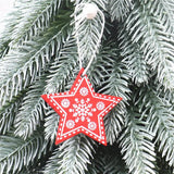 12Pcs Christmas Snowflakes Wooden Pendants Xmas Tree Ornaments Home Decor