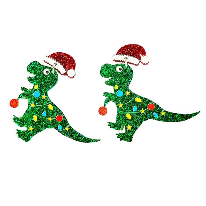 Dinosaur Earrings Pendants Christmas Ear Ornaments Decor
